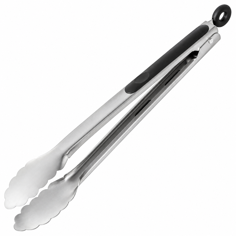 GRILLMONKEY Edelstahl-Grillzange – 31 cm auf weißem Hintergrund